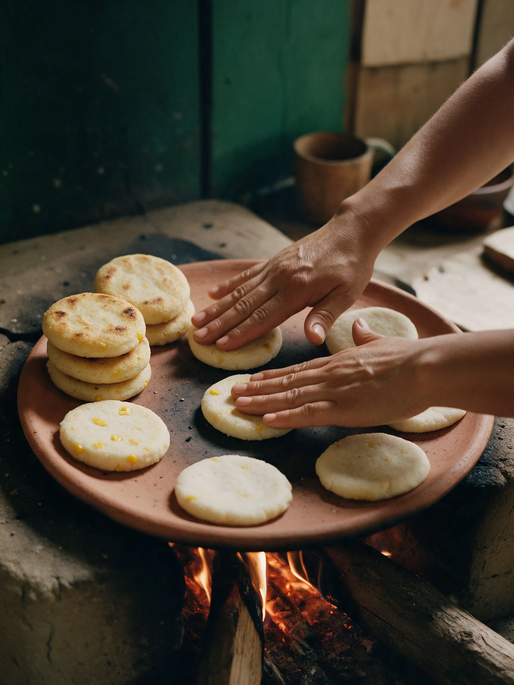 Arepas sobre el budare